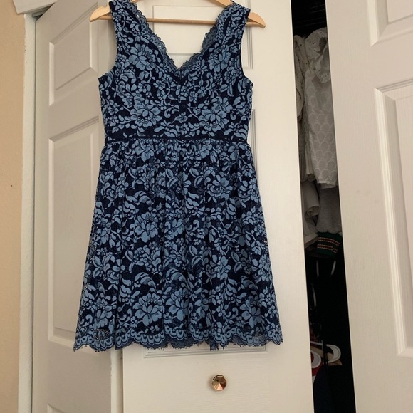 Blue lace skater dress - Picture 1 of 5